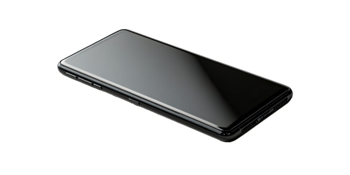 Foldable smartphone thin and elegant design isolated on white transparent background