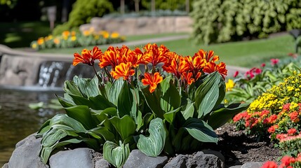 Colorful flowers in garden