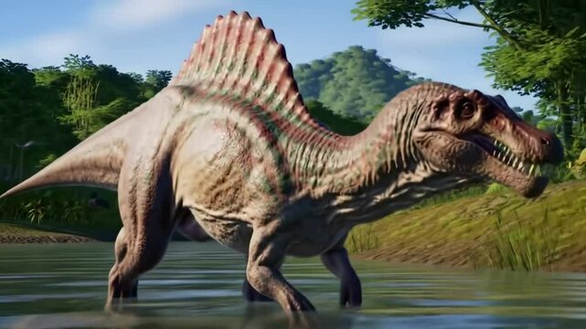 Spinosaurus on a river