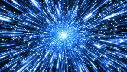 Cosmic explosion, radiating light beams