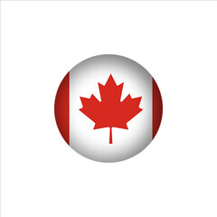 Obraz premium Canada flag in 3D sphere shape. Canada flag logo illustration. Canada flag icon.