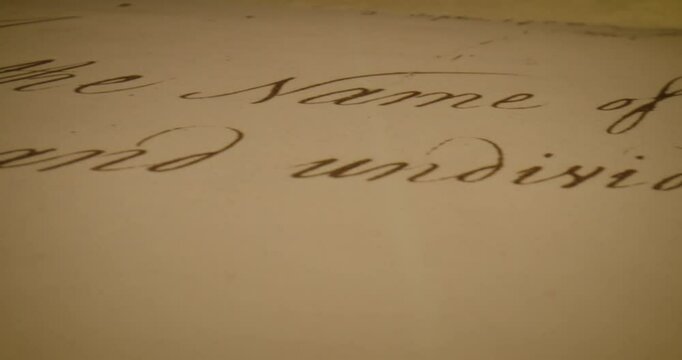 Historic Treaty of Paris Manuscript With Handwritten Calligraphy Detail