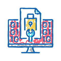 closed source software icon doodle illustration