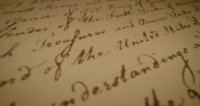 Treaty of Paris Text Macro Frame Historic Document Detail 10