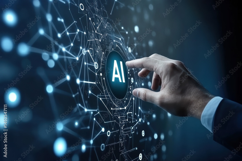 Poster touching the future of generative artificial intelligence in a modern business setting