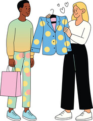 Bold Fashion Choice: Fun Shopping Together