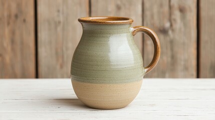 Handcrafted ceramic jug with earthy tones and rustic charm