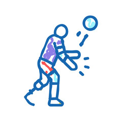 volleyball handicapped athlete icon doodle illustration