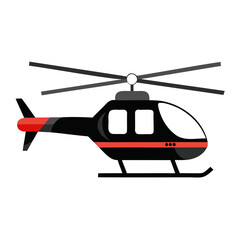 Helicopter illustration vector graphic aviation transportation flying machine air travel chopper design element isolated on transparent background