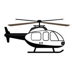 Helicopter aviation transportation aircraft rotorcraft flight vehicle travel flying machine design vector art isolated on transparent background