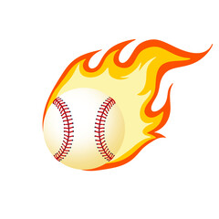 Flaming Baseball Illustration