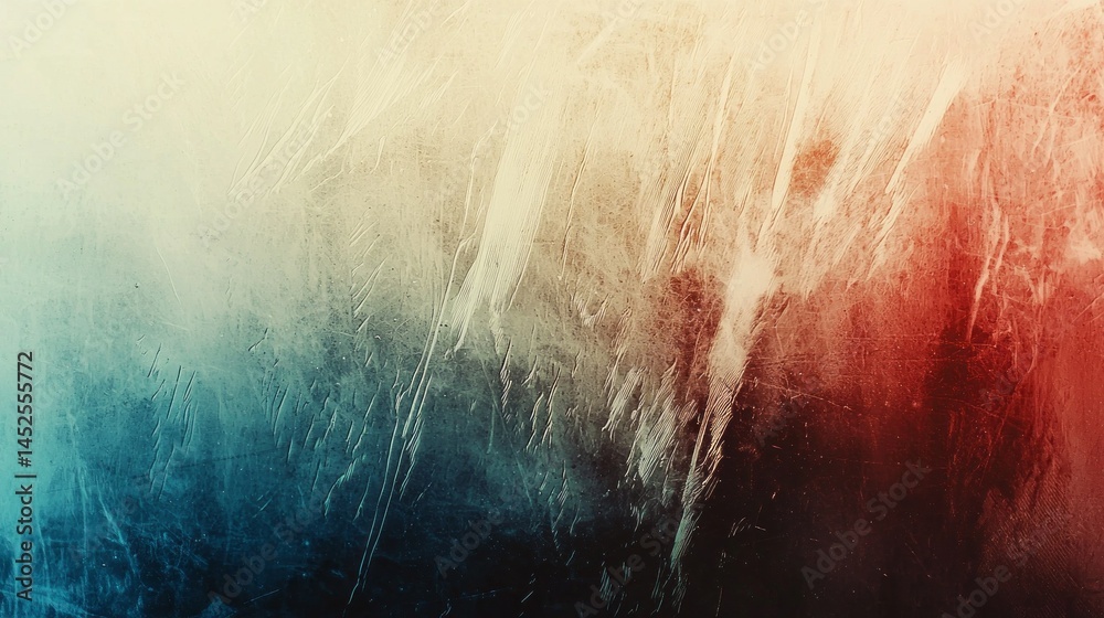 Aufkleber bright hues of blue, red, and cream blend seamlessly, creating a stunning visual effect on a texture