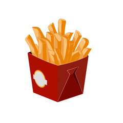 French Fries In Red Packaging