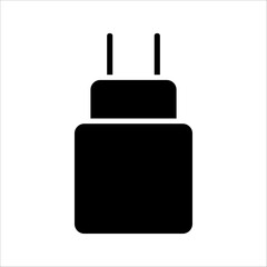 Smartphone USB charger Icon set. Symbol isolated white background. vector illustration. color editable.