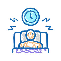 waking up too early icon doodle illustration
