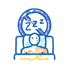 difficulty falling asleep at night icon doodle illustration
