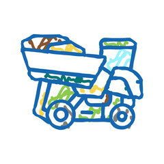 harvester tractor for olives icon doodle illustration