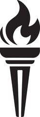 Torch Silhouette Vector – Black Fire Carrying Icon
