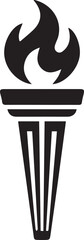 Torch Silhouette Vector – Black Fire Carrying Icon