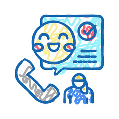 on-call babysitter icon doodle illustration