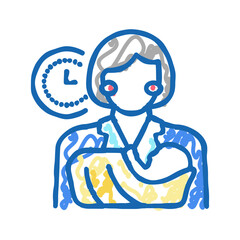 babysitter for newborns icon doodle illustration