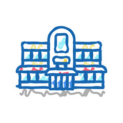 Fototapeta premium restaurant cafe building icon doodle illustration