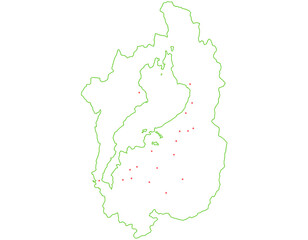 滋賀県　地図　白　斑点　イラスト