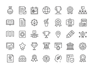 Learning Achievem Icon Inspires Academic Success Daily.eps