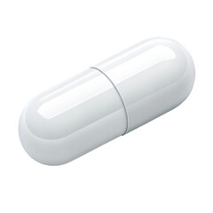 White pill capsule isolated on white background