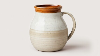 Elegant Ceramic Mug with Rustic Design and Glossy Finish