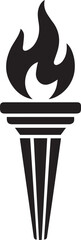 Torch Silhouette Vector – Black Fire Carrying Icon