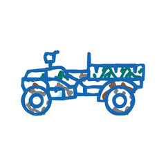 atv farm transport icon doodle illustration