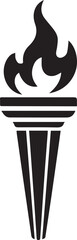 Obraz premium Torch Silhouette Vector – Black Fire Carrying Icon