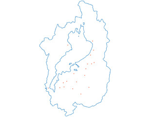 Obraz premium 滋賀県 地図 白 斑点 イラスト