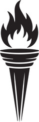Torch Silhouette Vector – Black Fire Carrying Icon