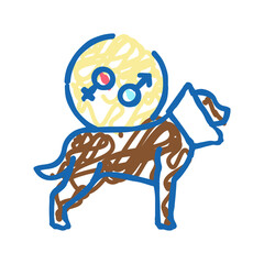 spaying and neutering pet icon doodle illustration
