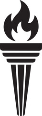 Torch Silhouette Vector – Black Fire Carrying Icon