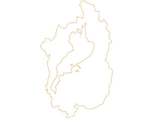 Fototapeta premium 滋賀県 地図 白 イラスト