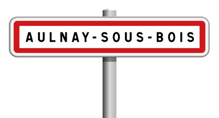 Panneau sur poteau de Aulnay-sous-Bois, Seine-Saint-Denis, Île-de-France