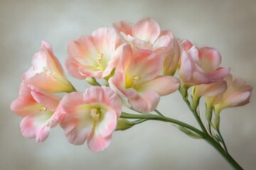 Fototapeta premium Delicate pastel blooms in a soft, setting.