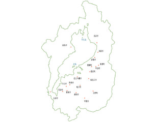 Obraz premium 滋賀県 地図 白 斑点 イラスト