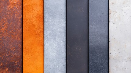 Fototapeta premium Colorful Texture Panels with Various Metallic and Rusty Surfaces