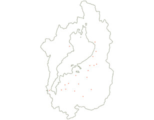 Obraz premium 滋賀県 地図 白 斑点 イラスト