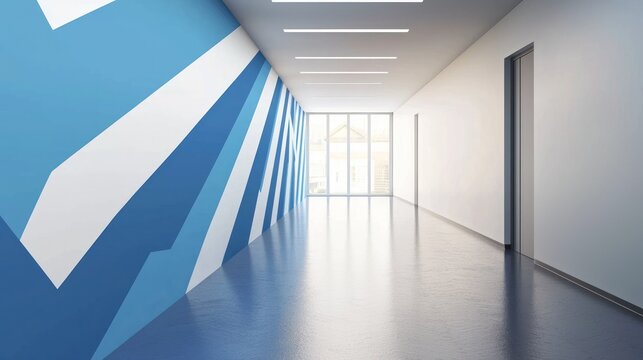 Simple arrow pattern sticker in a hallway