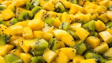 Vibrant Mango and Kiwi Fruit Salad: A Refreshing Blend of Tropical Flavors