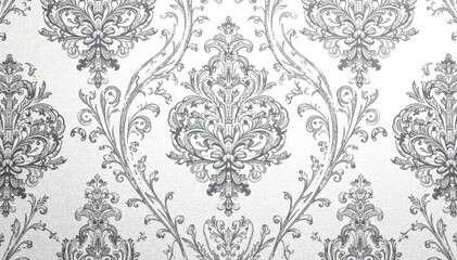 Subtle grey and white damask pattern with a paisley influence , elegant, geometric