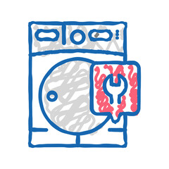 dryer machine repair icon doodle illustration