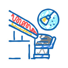 gutter cleaning icon doodle illustration