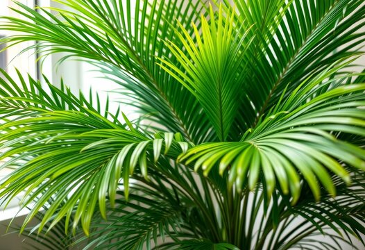 Lush, vibrant green areca palm, perfect indoor plant,   vibrant,   indoor jungle