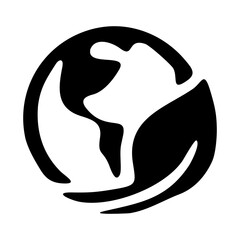 globe and leaves symbol of sustainability_Black